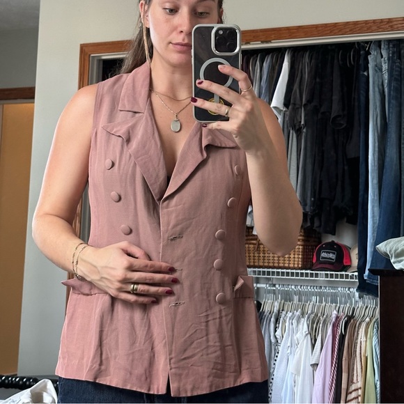 Vintage Rose Pink Vest by Dani Michaels - Picture 1 of 6